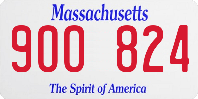 MA license plate 9OO824