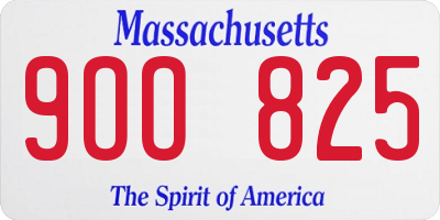 MA license plate 9OO825