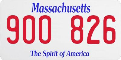 MA license plate 9OO826