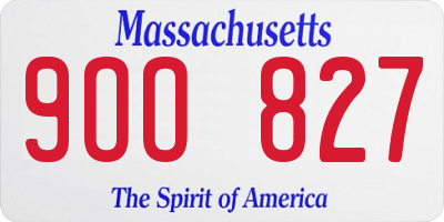 MA license plate 9OO827