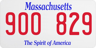 MA license plate 9OO829