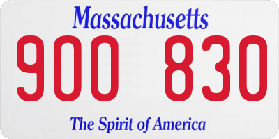 MA license plate 9OO830