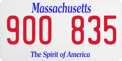 MA license plate 9OO835