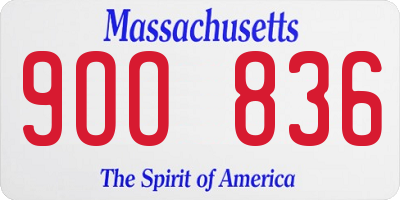 MA license plate 9OO836