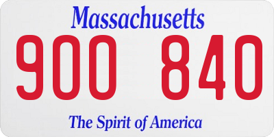 MA license plate 9OO840