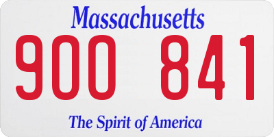 MA license plate 9OO841