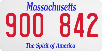 MA license plate 9OO842