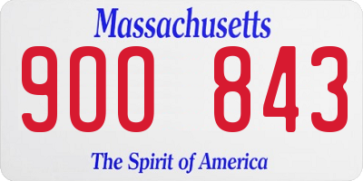 MA license plate 9OO843