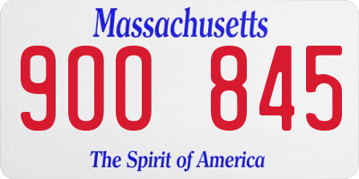 MA license plate 9OO845