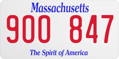 MA license plate 9OO847