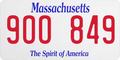 MA license plate 9OO849