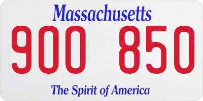 MA license plate 9OO850