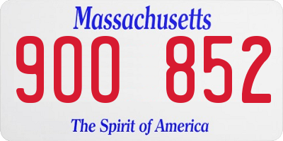 MA license plate 9OO852