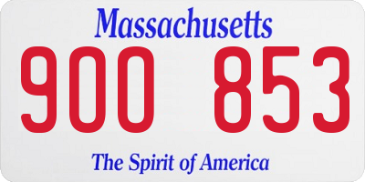 MA license plate 9OO853