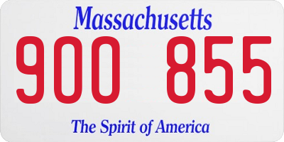 MA license plate 9OO855