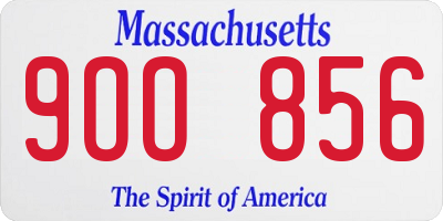 MA license plate 9OO856