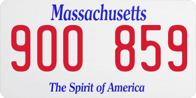MA license plate 9OO859