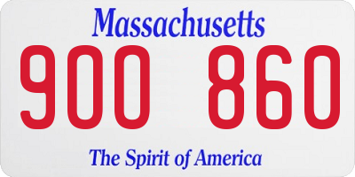 MA license plate 9OO860