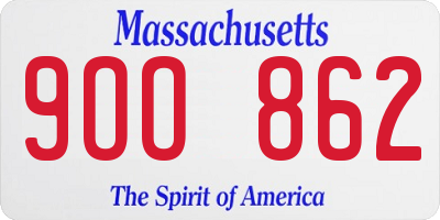 MA license plate 9OO862