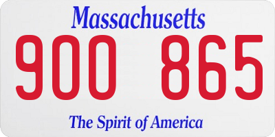 MA license plate 9OO865
