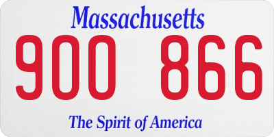 MA license plate 9OO866