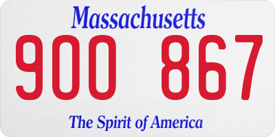 MA license plate 9OO867