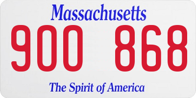 MA license plate 9OO868