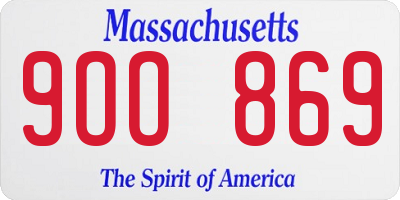 MA license plate 9OO869