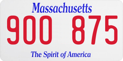 MA license plate 9OO875