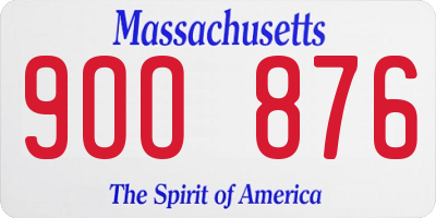 MA license plate 9OO876