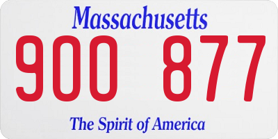 MA license plate 9OO877