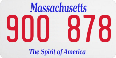 MA license plate 9OO878