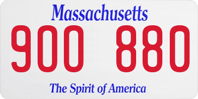 MA license plate 9OO880