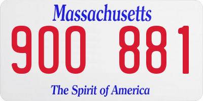 MA license plate 9OO881