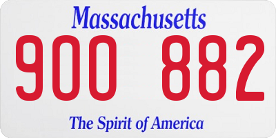 MA license plate 9OO882