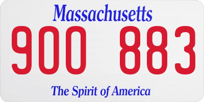 MA license plate 9OO883