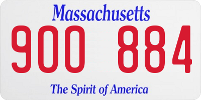 MA license plate 9OO884
