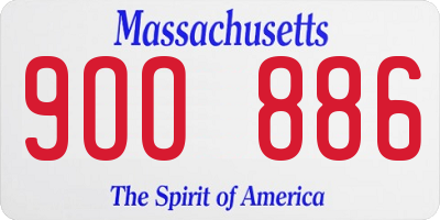 MA license plate 9OO886
