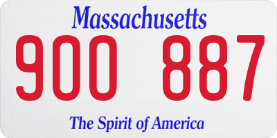 MA license plate 9OO887