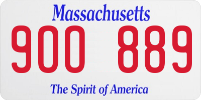 MA license plate 9OO889