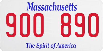 MA license plate 9OO890