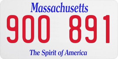 MA license plate 9OO891