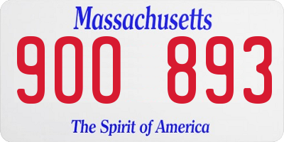 MA license plate 9OO893