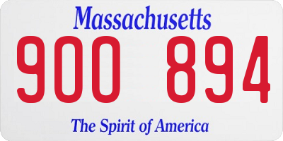 MA license plate 9OO894
