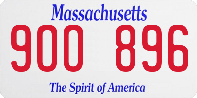 MA license plate 9OO896