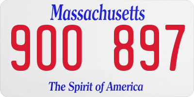 MA license plate 9OO897