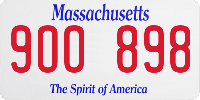 MA license plate 9OO898