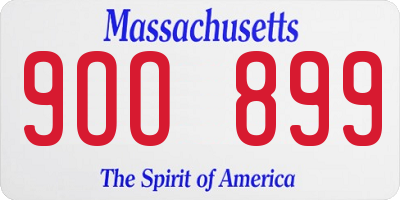 MA license plate 9OO899