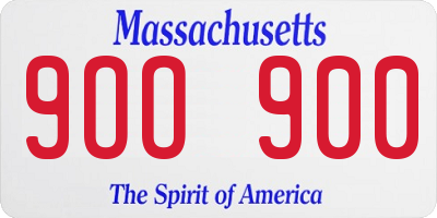 MA license plate 9OO900