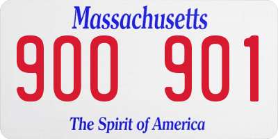 MA license plate 9OO901